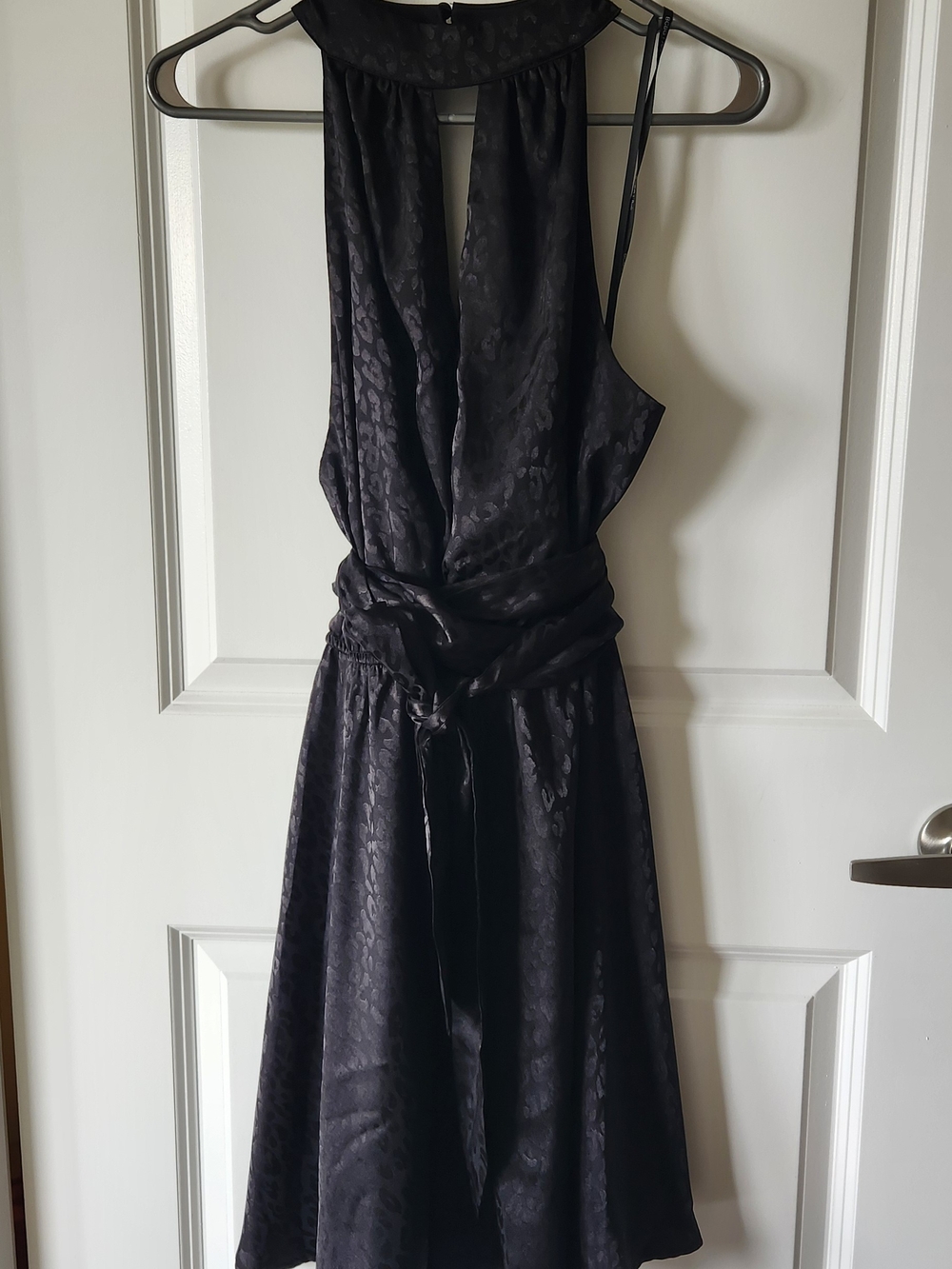 BCBGeneration Black One-Shoulder Satin Dress